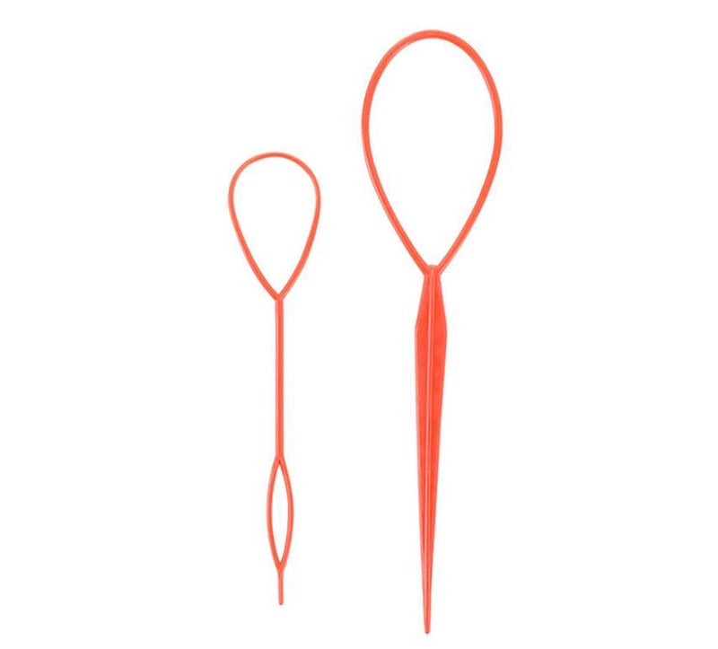 UPSTORE 10PCS(5 Large + 5 Small) Tail Hair Styling Kit Plastic Magic Hair Braider Ponytail Maker Clip Tool Simple DIY Hair Styling Accessories Hair Pull Needle Hair Pins(Color Random) - Image 3